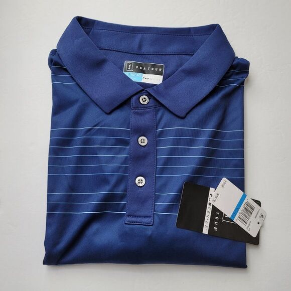PGA TOUR Men's Stripe Polo Shirt - Picture 2 of 3